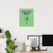Bend Oregon Geometric Planets & Trees Poster (Heimbüro)