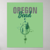 Bend Oregon Geometric Planets & Trees Poster (Vorne)