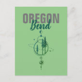Bend Oregon Geometric Planets & Trees Postkarte (Vorderseite)