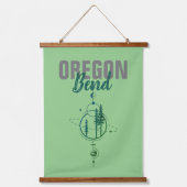 Bend Oregon Geometric Planets & Trees Wandteppich Mit Holzrahmen (Vorderseite)
