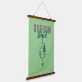 Bend Oregon Geometric Planets & Trees Wandteppich Mit Holzrahmen (Gewinkelt)