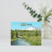 Bend Oregon Mountain River Forest Flat Card (Stehend Vorderseite)