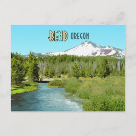 Bend Oregon Mountain River Forest Vintag Postkarte