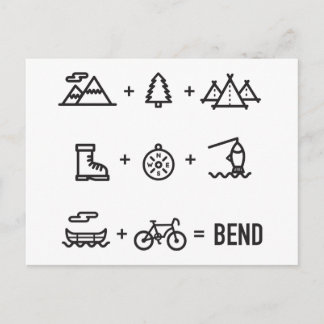 Bend Oregon Outdoor Aktivitäten Gleichung Postkarte