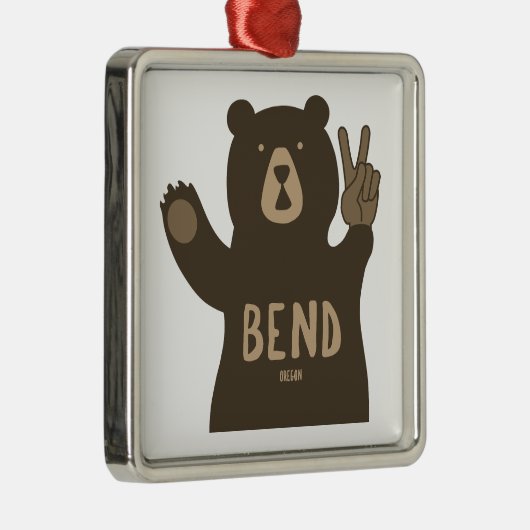 Bend Oregon Peace Bear Ornament Aus Metall (Rechts)