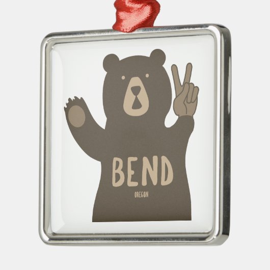 Bend Oregon Peace Bear Ornament Aus Metall (Links)