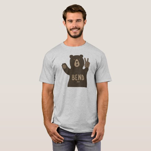 Bend Oregon Peace Bear T-Shirt (Vorne ganz)