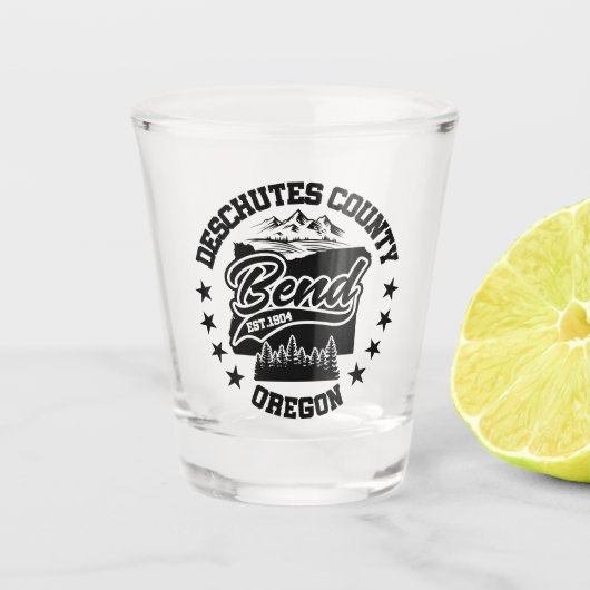 Bend, Oregon Schnapsglas (Vorderseite)