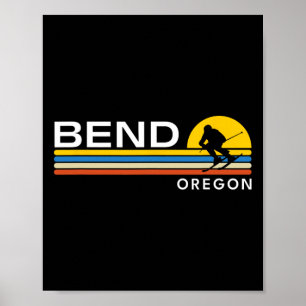 Bend Oregon Skifahren Vintage Retro Souvenirs Poster