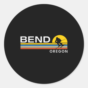 Bend Oregon Skifahren Vintage Retro Souvenirs Runder Aufkleber