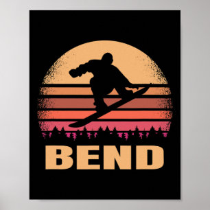 Bend Oregon Snowboarden Outdoor Vintag oder Retro Poster