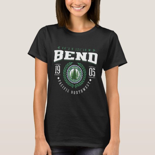 Bend Oregon Staat Pine Tree OR Souvenir Retro T-Shirt (Vorderseite)