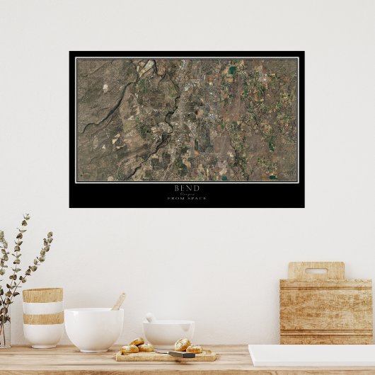 Bend Oregon von Space Satellite Map Poster (Küche)