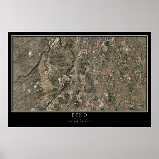 Bend Oregon von Space Satellite Map Poster (Vorne)