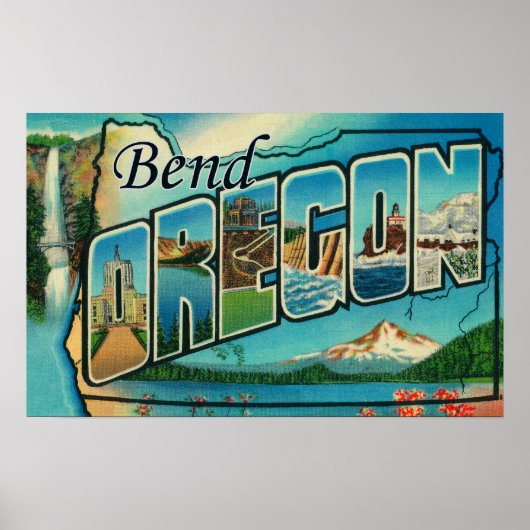 Bend, OregonLarge Letter ScenesBend, OR Poster (Vorne)