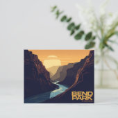 Bend Park Canyon River Vintage Kunst Postkarte (Stehend Vorderseite)
