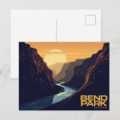 Bend Park Canyon River Vintage Kunst Postkarte (Vorne/Hinten)