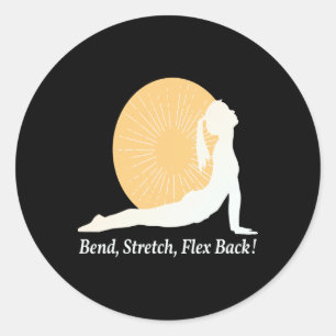 Bend Stretch Yoga Sonnenaufgang Pose Wellness Moti Runder Aufkleber