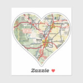 Bend und Redmond ODER Karte Aufkleber (Blatt)