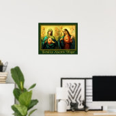 Bendicion del Hogar Sagrado e Inmaculado Corazon Poster (Heimbüro)