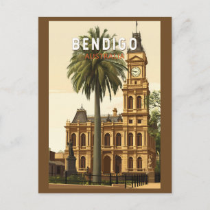 Bendigo Australien Reise Kunst Vintage Postkarte