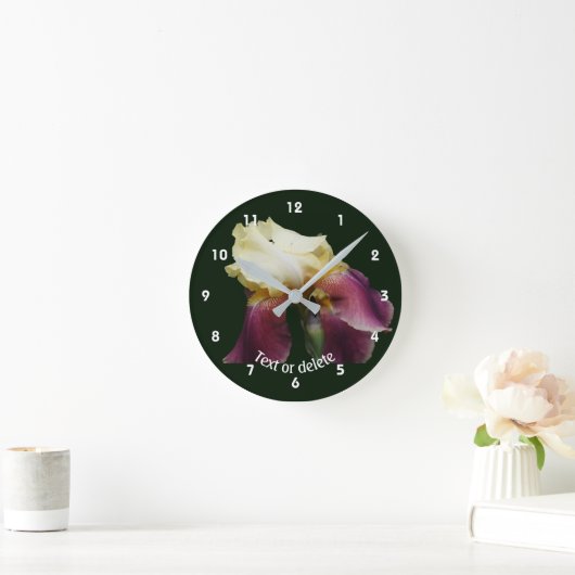 Bending Bearded Iris Flower Personalized   Runde Wanduhr (Zuhause)