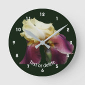 Bending Bearded Iris Flower Personalized   Runde Wanduhr (Vorderseite)