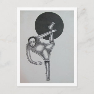 Bending Figure und schwarzer Kreis von Hassan Wahb Postkarte