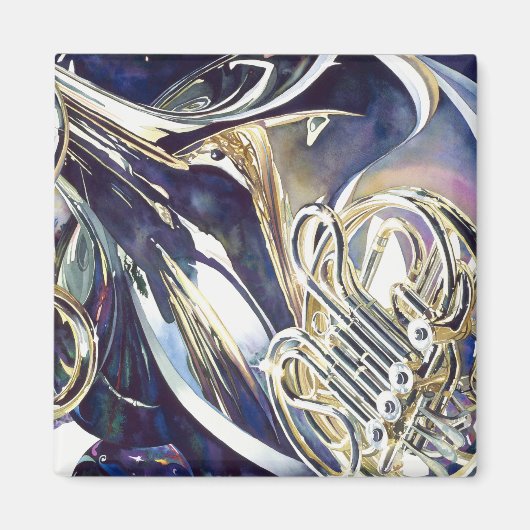 "Bending Light" - Musikinstrumente Wasserfarbe Magnet (Vorne)