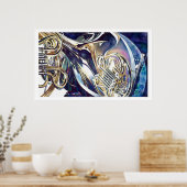 "Bending Light" - Musikinstrumente Wasserfarbe Poster (Küche)