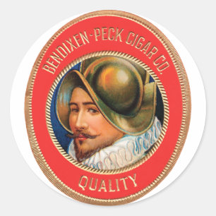 Bendixen-PeckCigar Runder Aufkleber