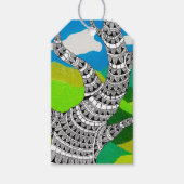 Bendy Tree Design Clouds Grassy Landscape Geschenkanhänger (Vorderseite)