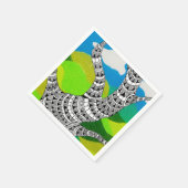 Bendy Tree Design Clouds Grassy Landscape Serviette (Ecke)