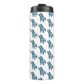 Bendy Warped Blue Chair Cartoon Illustration Thermosbecher (Vorderseite)