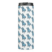 Bendy Warped Blue Chair Cartoon Illustration Thermosbecher (Rückseite)