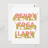 Bendy Yoga Lady Funny Niedlich Pony Postkarte (Vorne/Hinten)