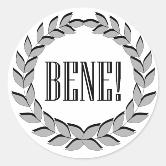 Bene! Gute Arbeit! Runder Aufkleber (Vorderseite)