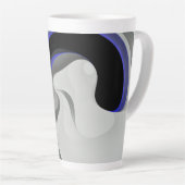 Beneath the Blue: Abstract Gray, Black & Blue Milchtasse (Rechte Ecke)
