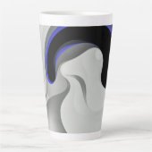 Beneath the Blue: Abstract Gray, Black & Blue Milchtasse (Vorderseite)