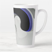 Beneath the Blue: Abstract Gray, Black & Blue Milchtasse (Rechts)