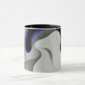 Beneath the Blue: Abstract Gray, Black & Blue Tasse (Zentrum)