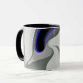 Beneath the Blue: Abstract Gray, Black & Blue Tasse (Vorderseite Links)