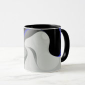 Beneath the Blue: Abstract Gray, Black & Blue Tasse (VorderseiteRechts)