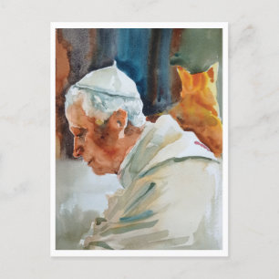 Benedict XVI Postcard Aquarell Feiertagspostkarte