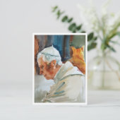 Benedict XVI Postcard Aquarell Feiertagspostkarte (Stehend Vorderseite)