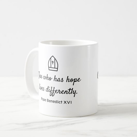 Benedict XVI zitiert: Hoffnung Kaffeetasse (Vorderseite Links)