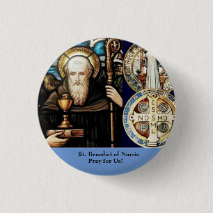 Benedikt von Nursia Button