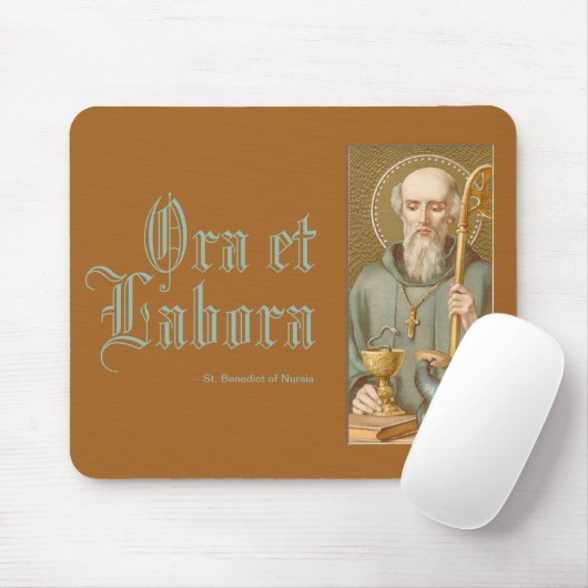 Benedikt von Nursia (JM 07; lateinisches Motto) Mousepad (Mit Mouse)