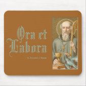 Benedikt von Nursia (JM 07; lateinisches Motto) Mousepad (Vorne)