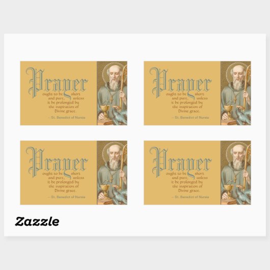 Benedikt von Nursia (JM 07; Zitat zum Gebet) Rechteckiger Aufkleber (Blatt)